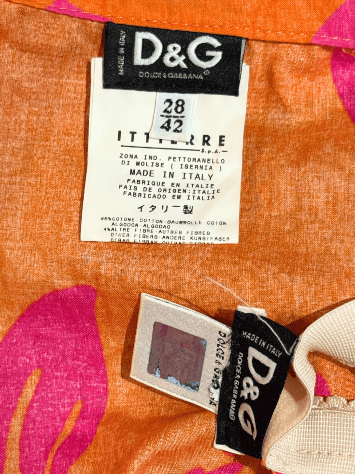 Dolce and Gabbana 2000s Orange and Pink Tropical Three Piece Set