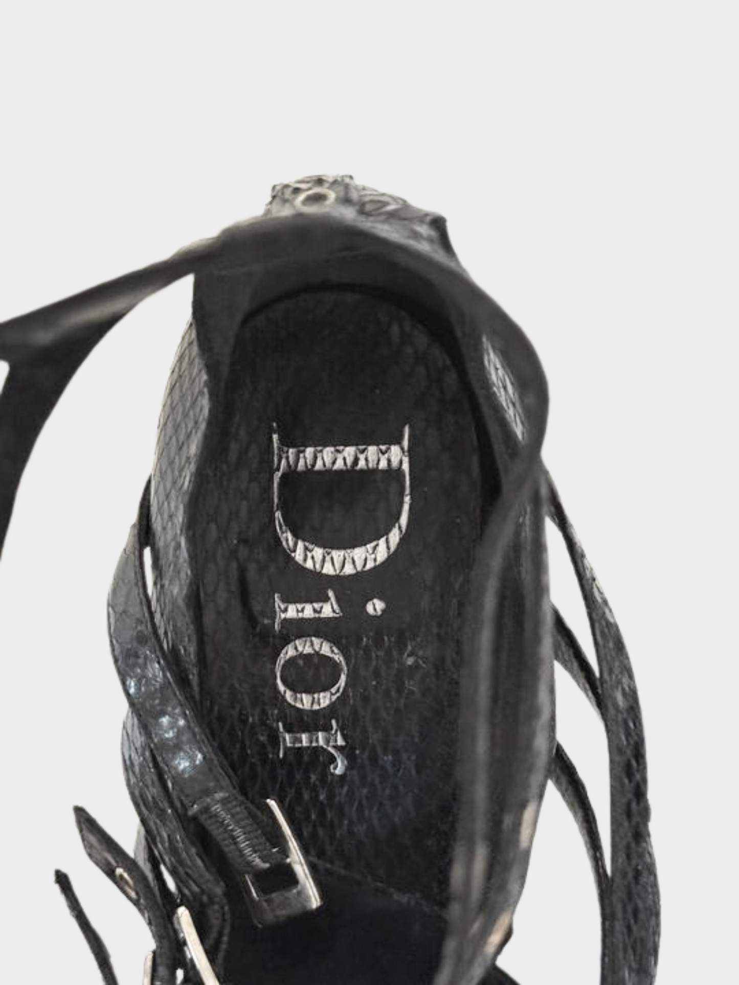 Christian Dior by John Galliano 2003 Black Suede Snakeskin Heels