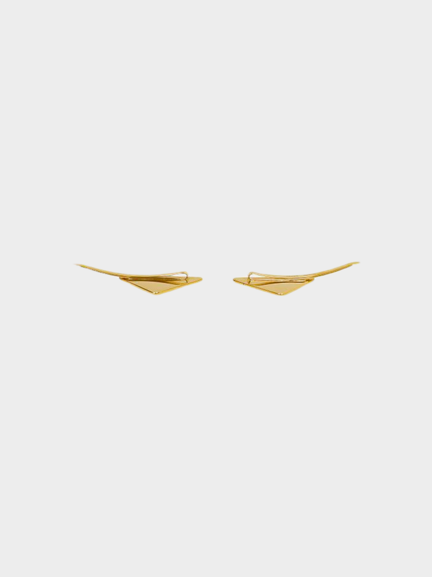 Prada 2010s Black and Gold Triangle Logo Barrette Hair Clip