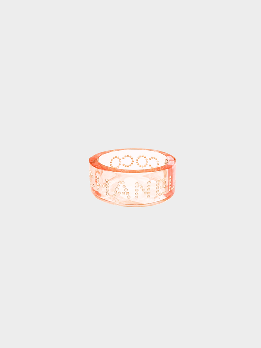 Chanel 2008 Pink Resin Pearl Coco Chanel Cuff