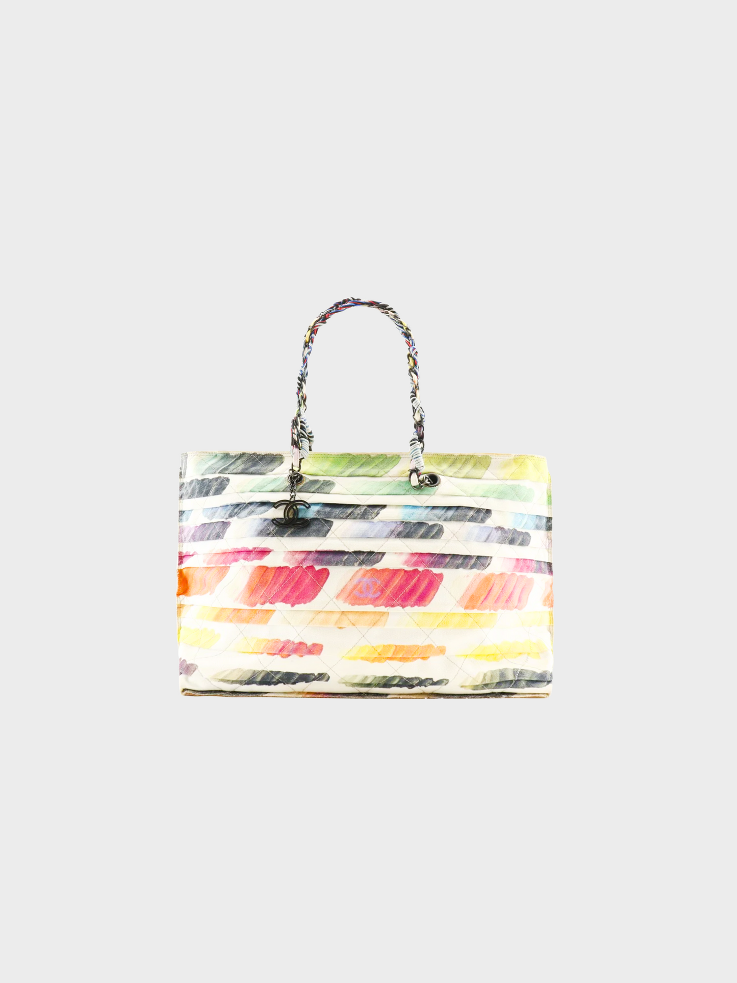 Chanel 2014 Colorama Coco Mark Chain Canvas Tote Bag
