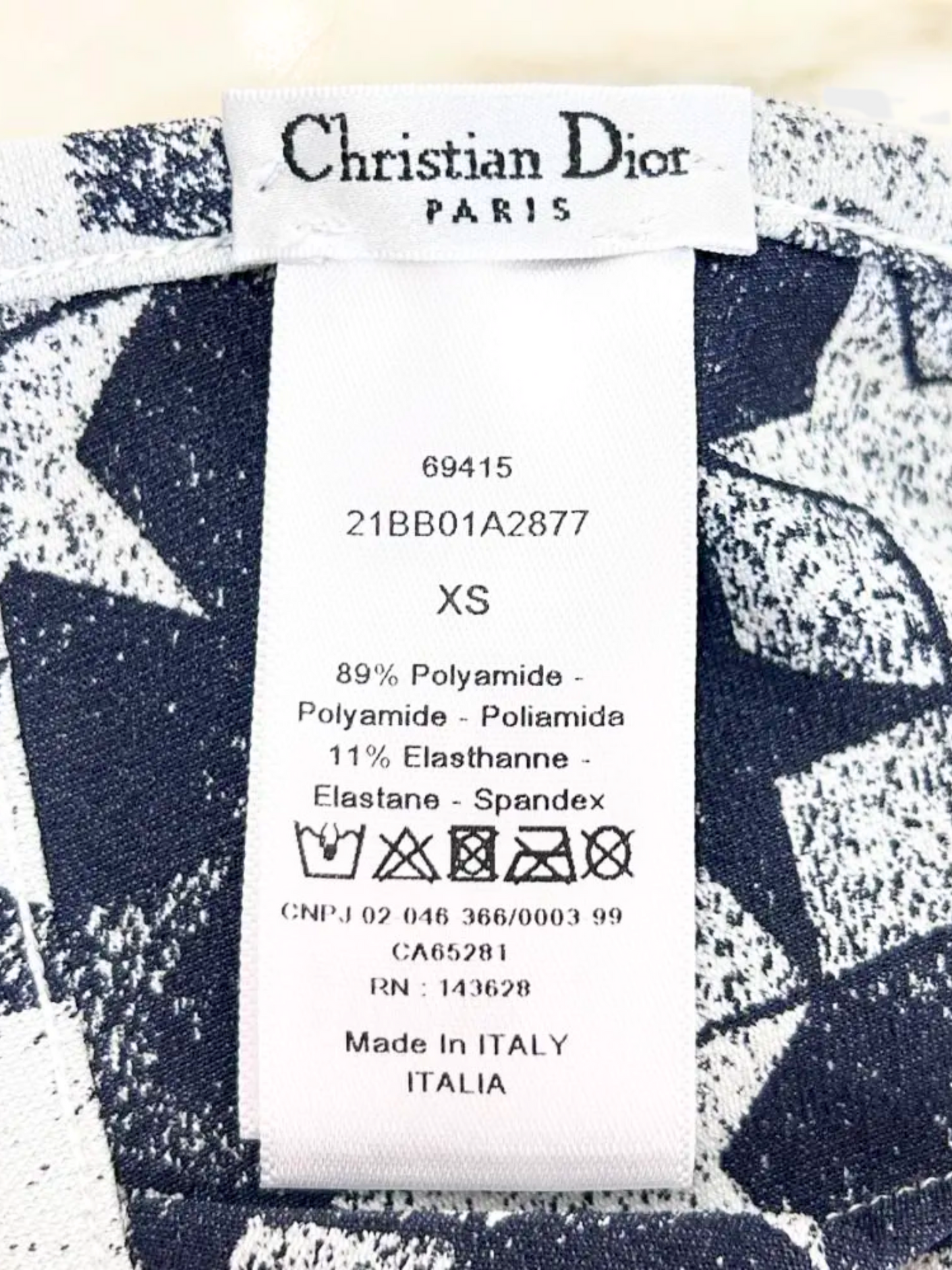 Christian Dior 2010s Navy Star Print Bikini