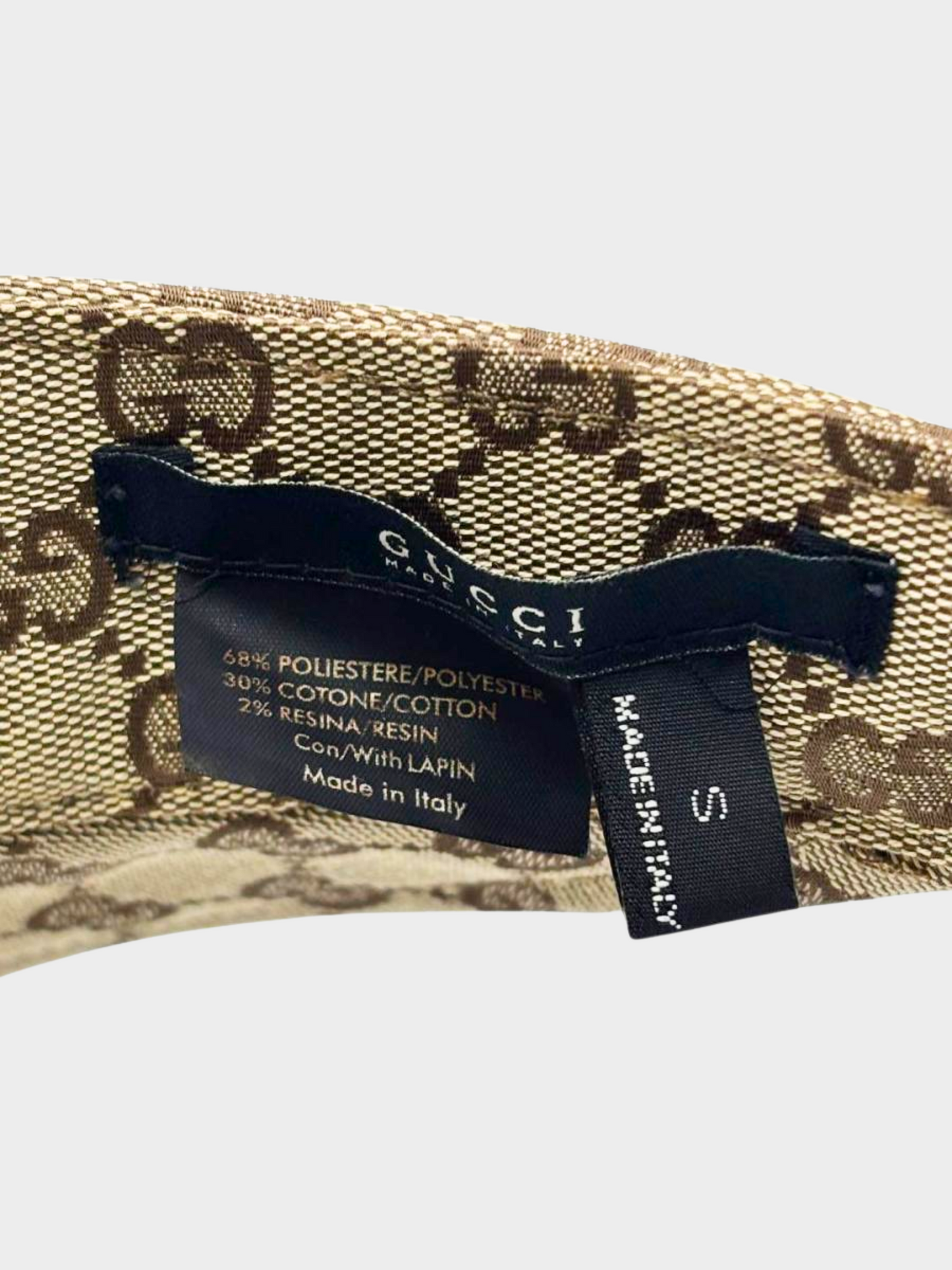 Gucci 2010s Beige GG Monogram Sherry Line Sun Visor Hat