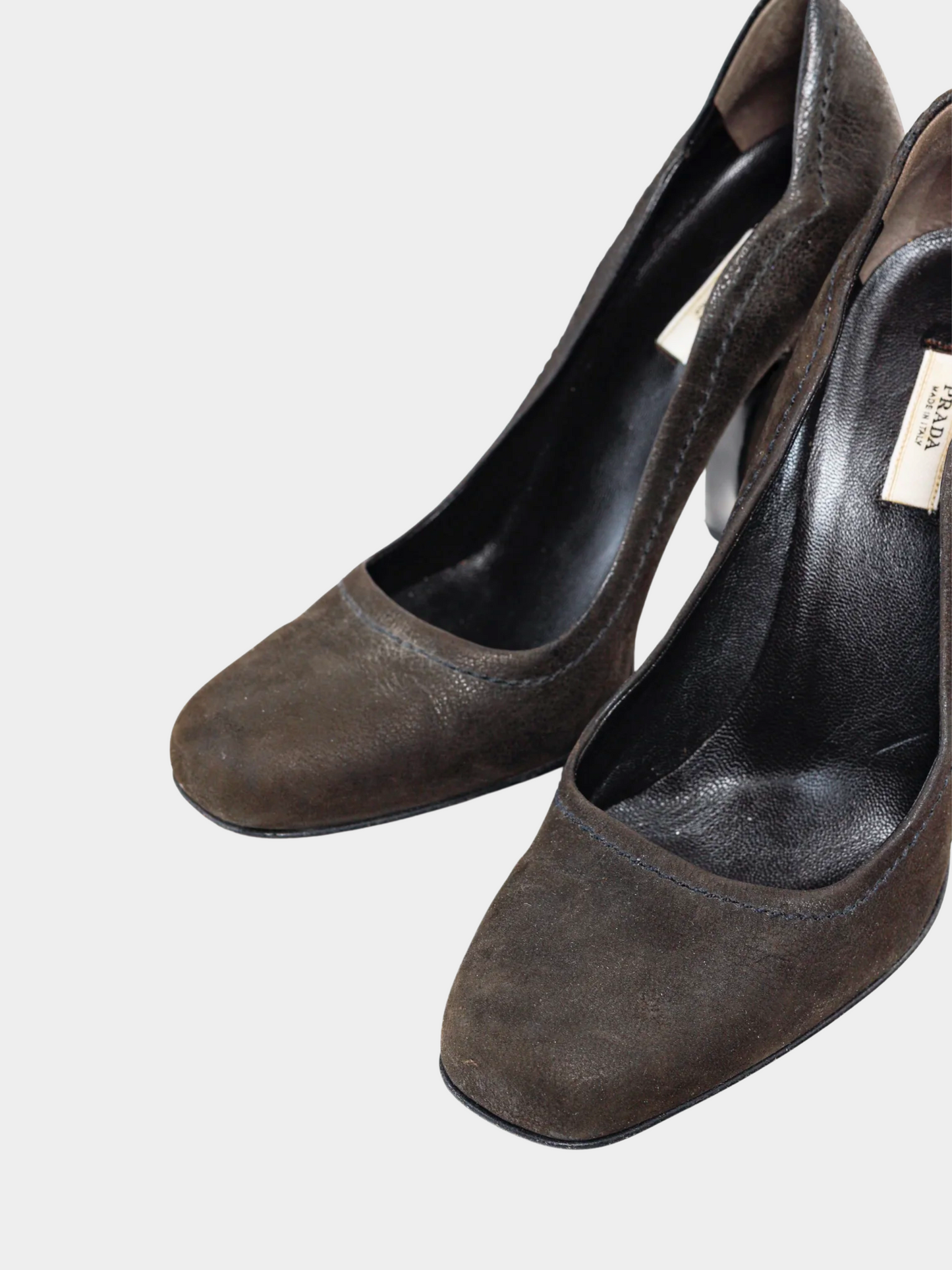 Prada AW 2004 Sculptured Curves Black Leather Heels