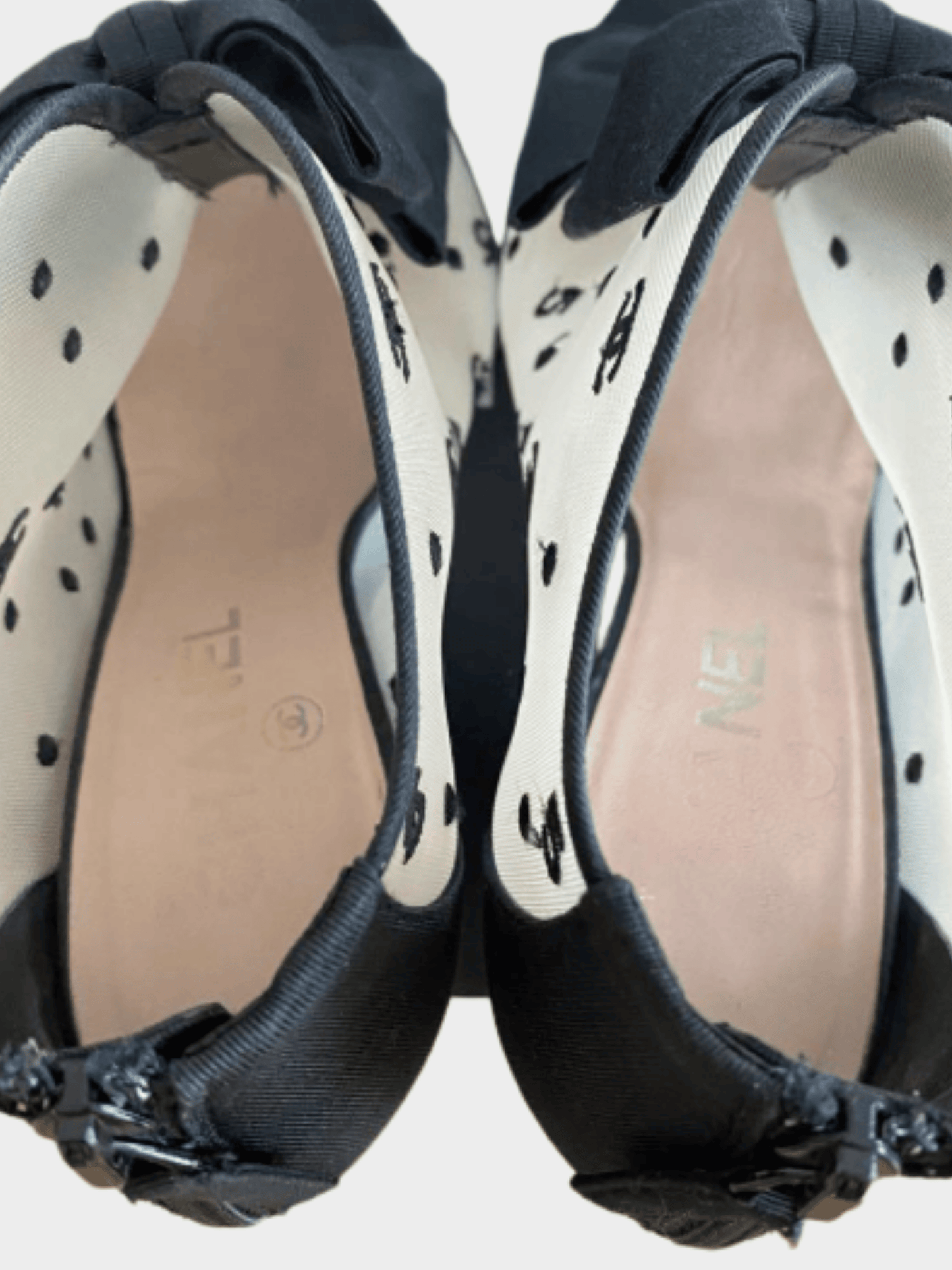 Chanel 2010s Black and Beige Canvas Mesh CC Ankle Boots