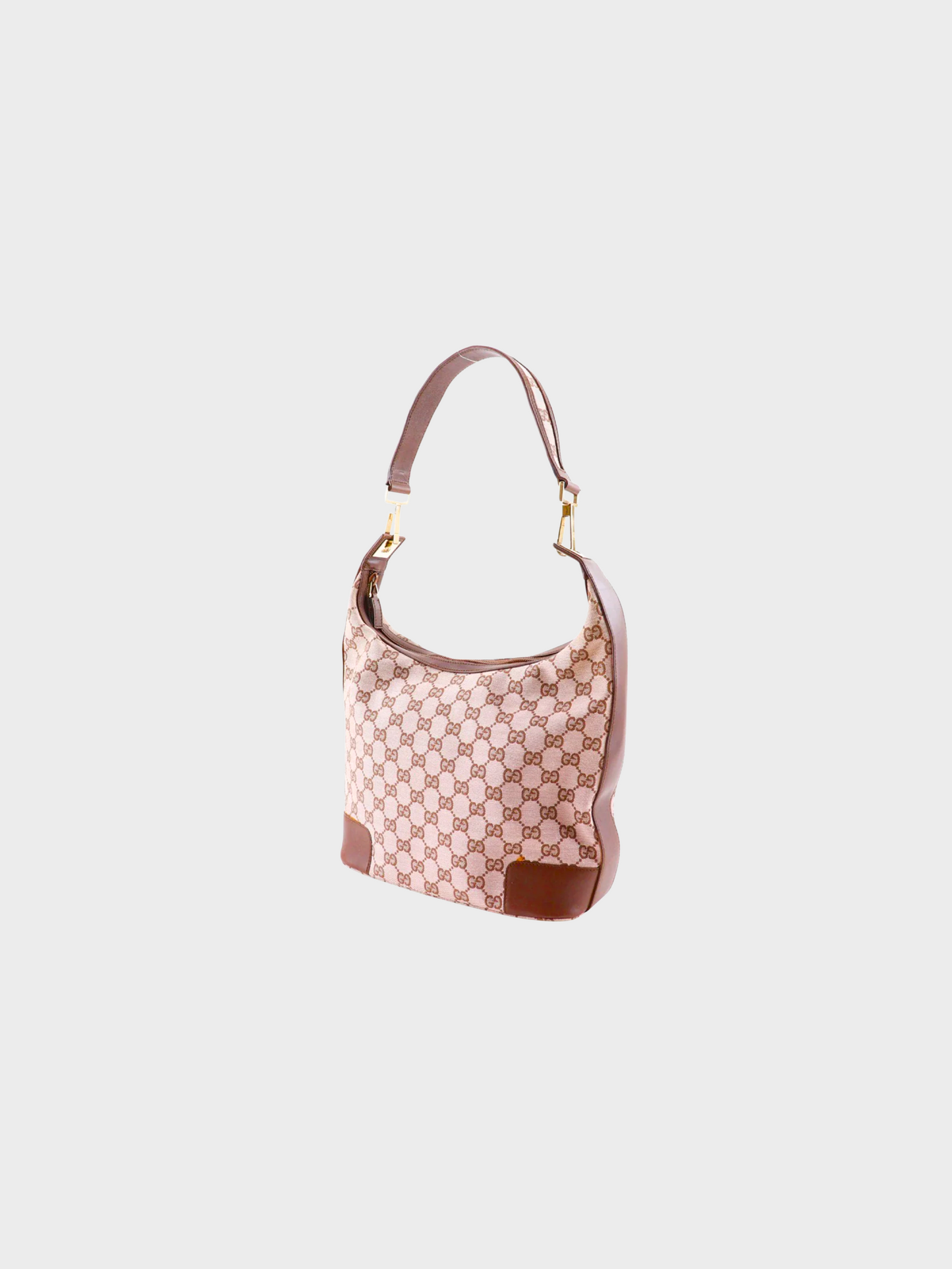 Gucci 2000s Brown Monogram Canvas Hobo Bag
