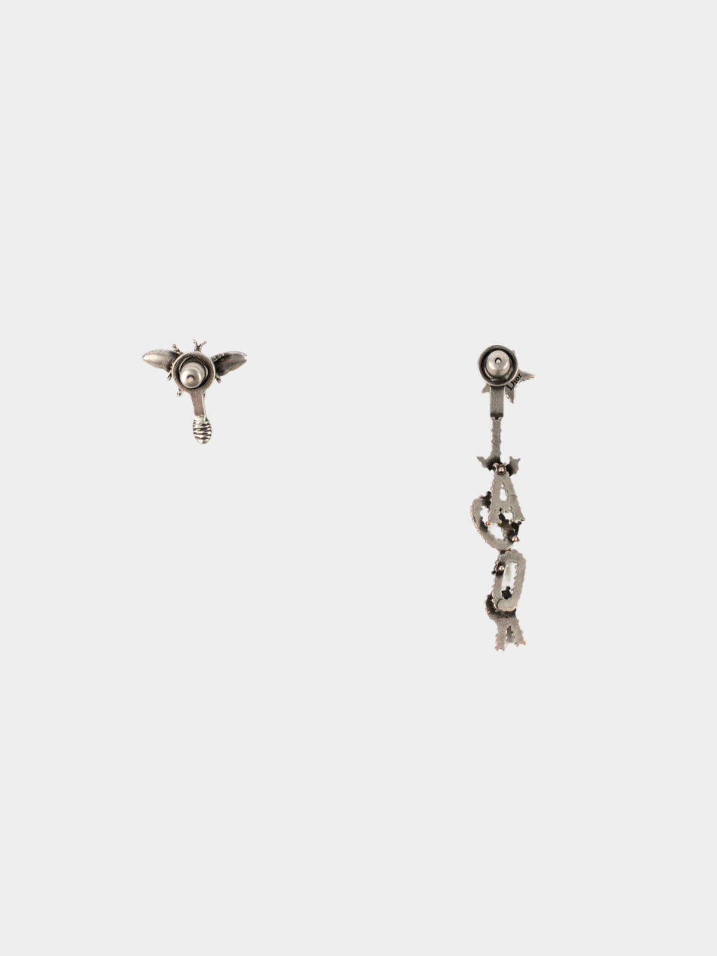 Christian Dior 2000s Dark Silver Jadior Rhinestone Stud Earrings