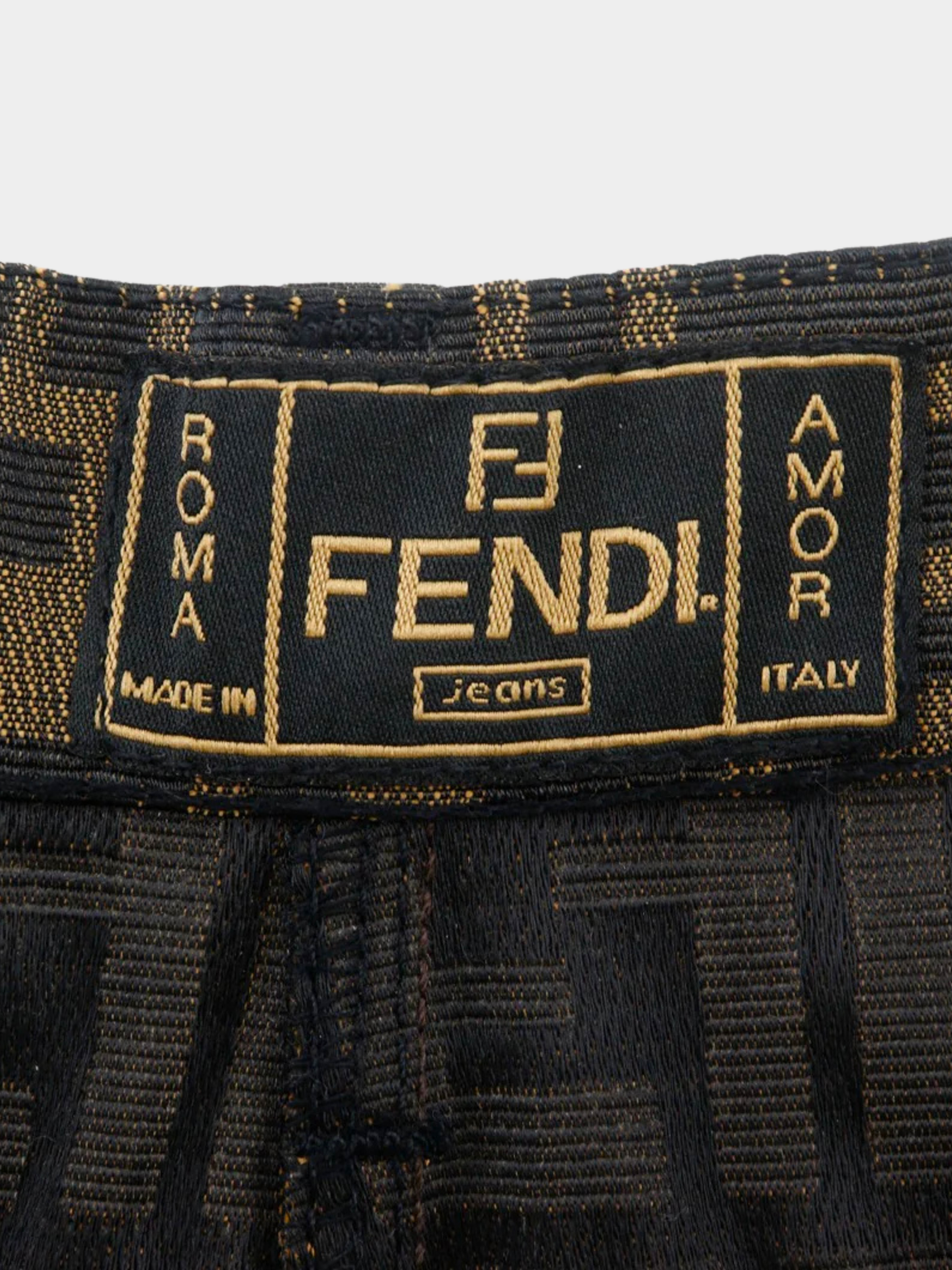 Fendi 1990s Brown Zucca Pattern Tight Skirt
