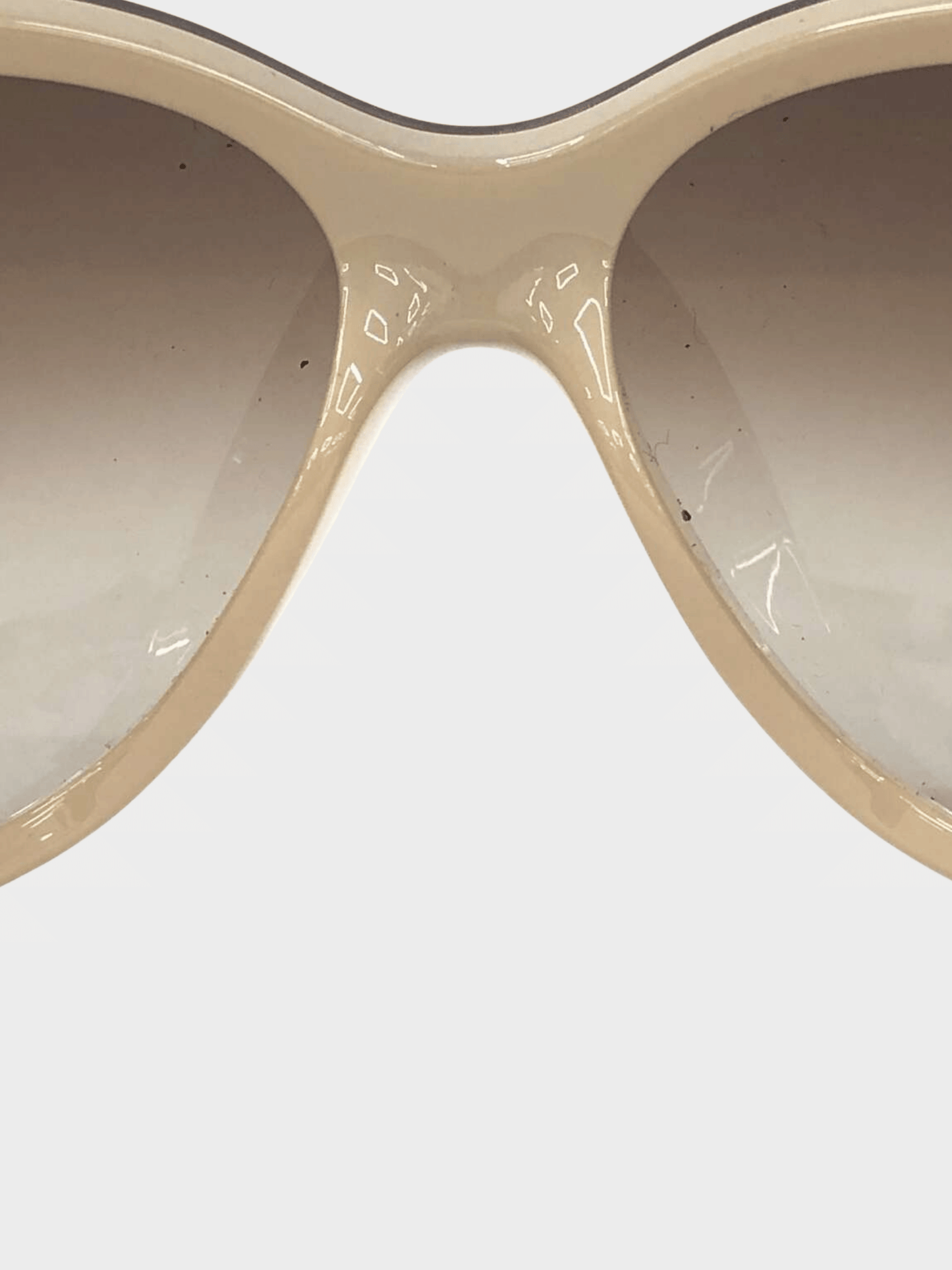 Chanel 2000s Beige Camellia Flower Oversized Sunglasses