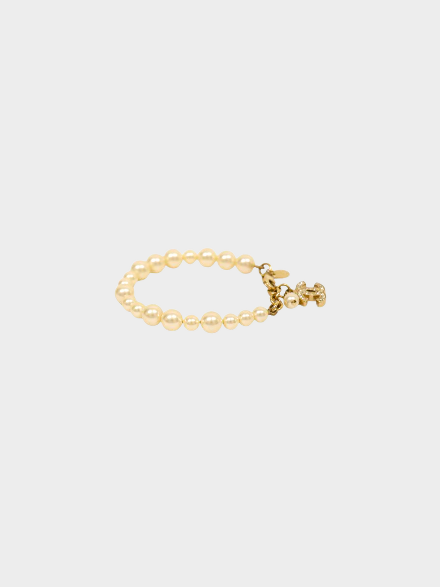 Chanel 2010s CC Gold and Ivory Pearl Bracelet