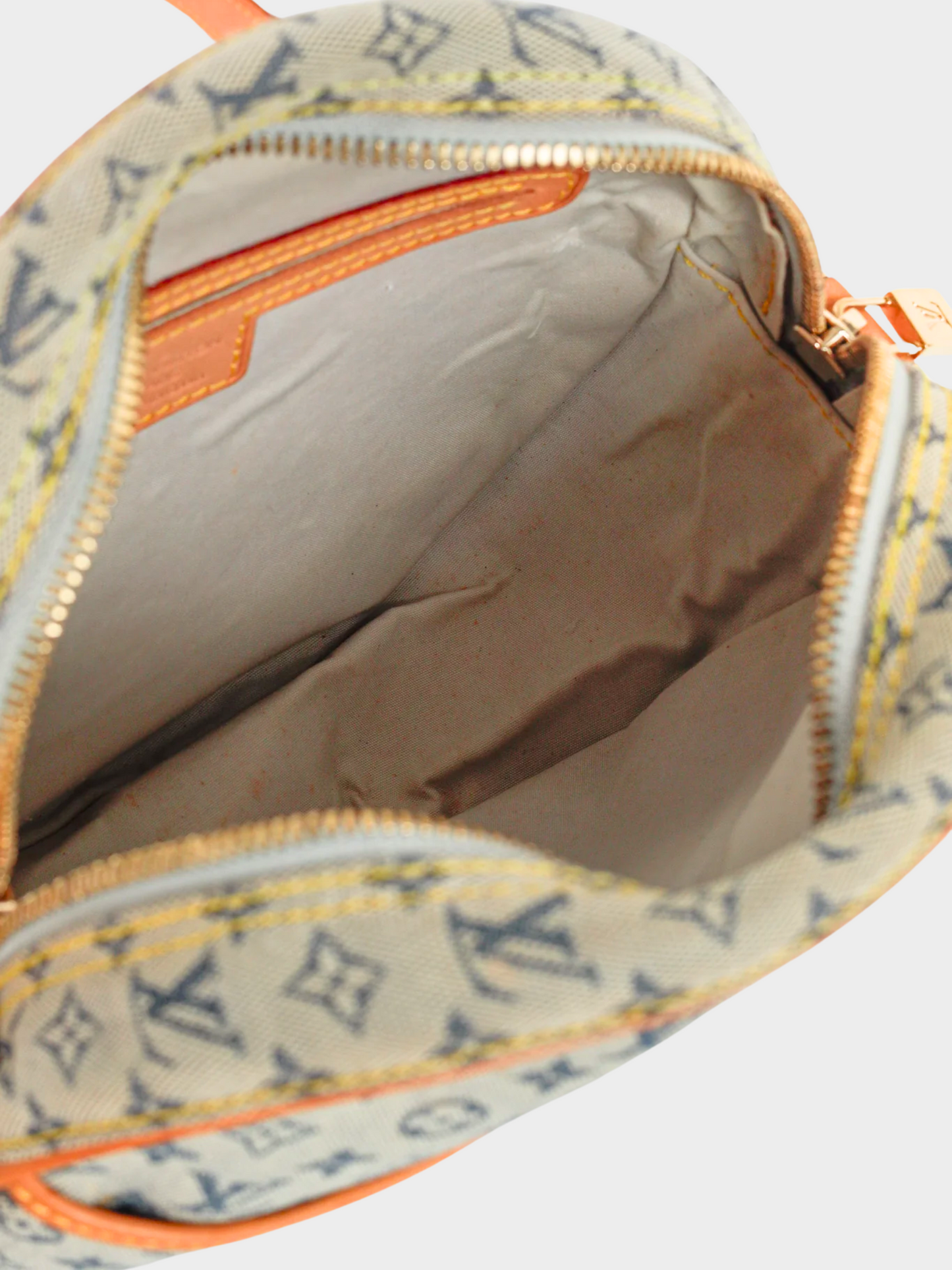 Louis Vuitton 2001 Grey Jeanne GM Mini Lin Monogram Canvas Round Crossbody Bag