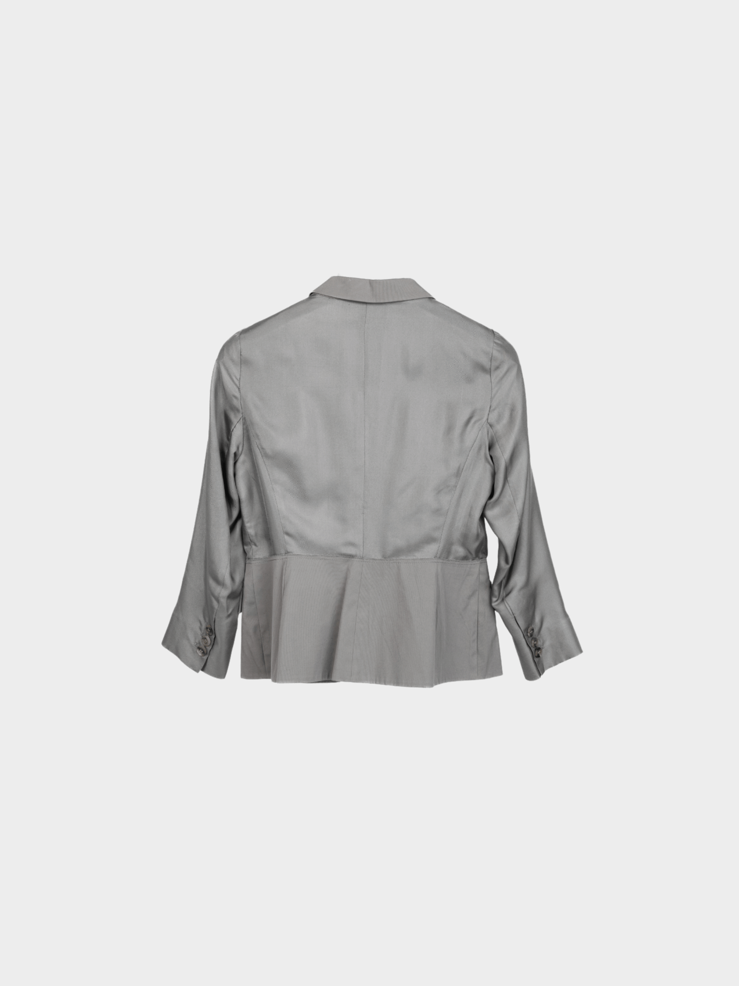 Prada 2009 Grey Silk and Cotton Pintuck Blazer