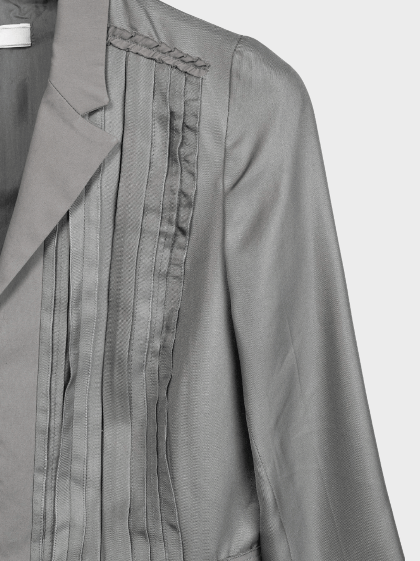Prada 2009 Grey Silk and Cotton Pintuck Blazer