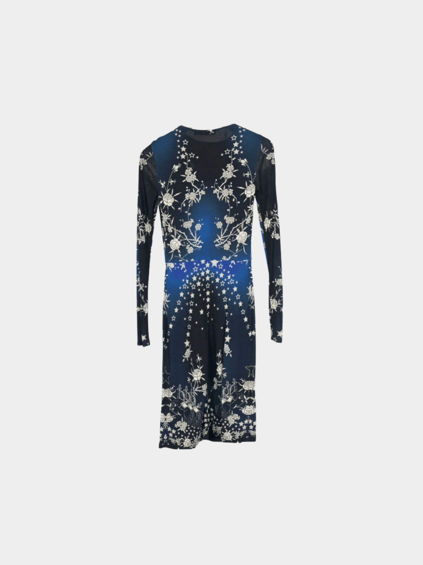Roberto Cavalli Pre-Fall 2015 Blue & Black Star-Print Bodycon Dress