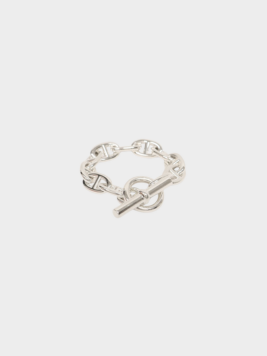 Hermès 2020s 925 Silver Chaîne d'Ancre Motif T-bar Bracelet