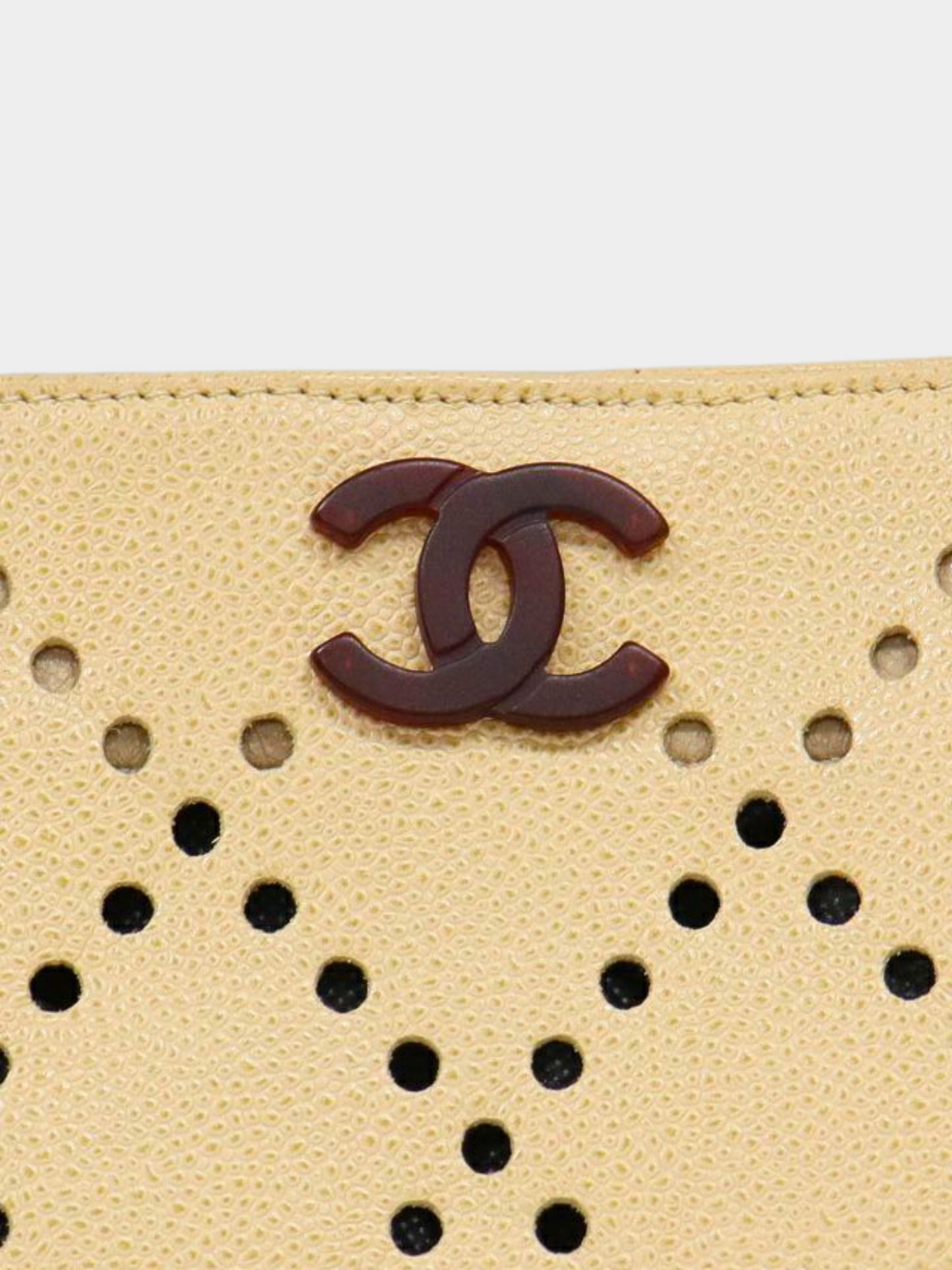 Chanel 2003 Beige Perforated Chain Bag