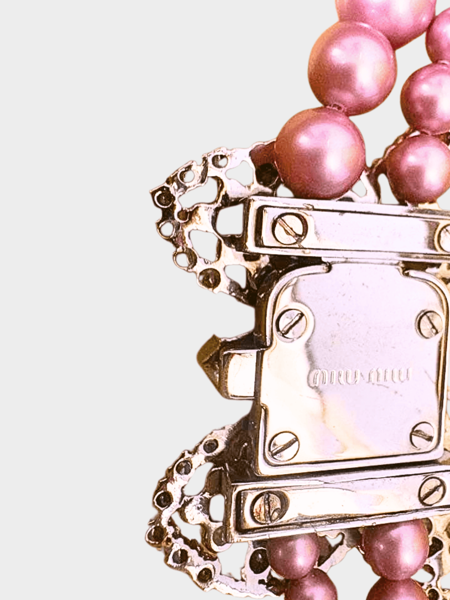 Miu Miu SS 2013 Pink Pearl and Butterfly Necklace