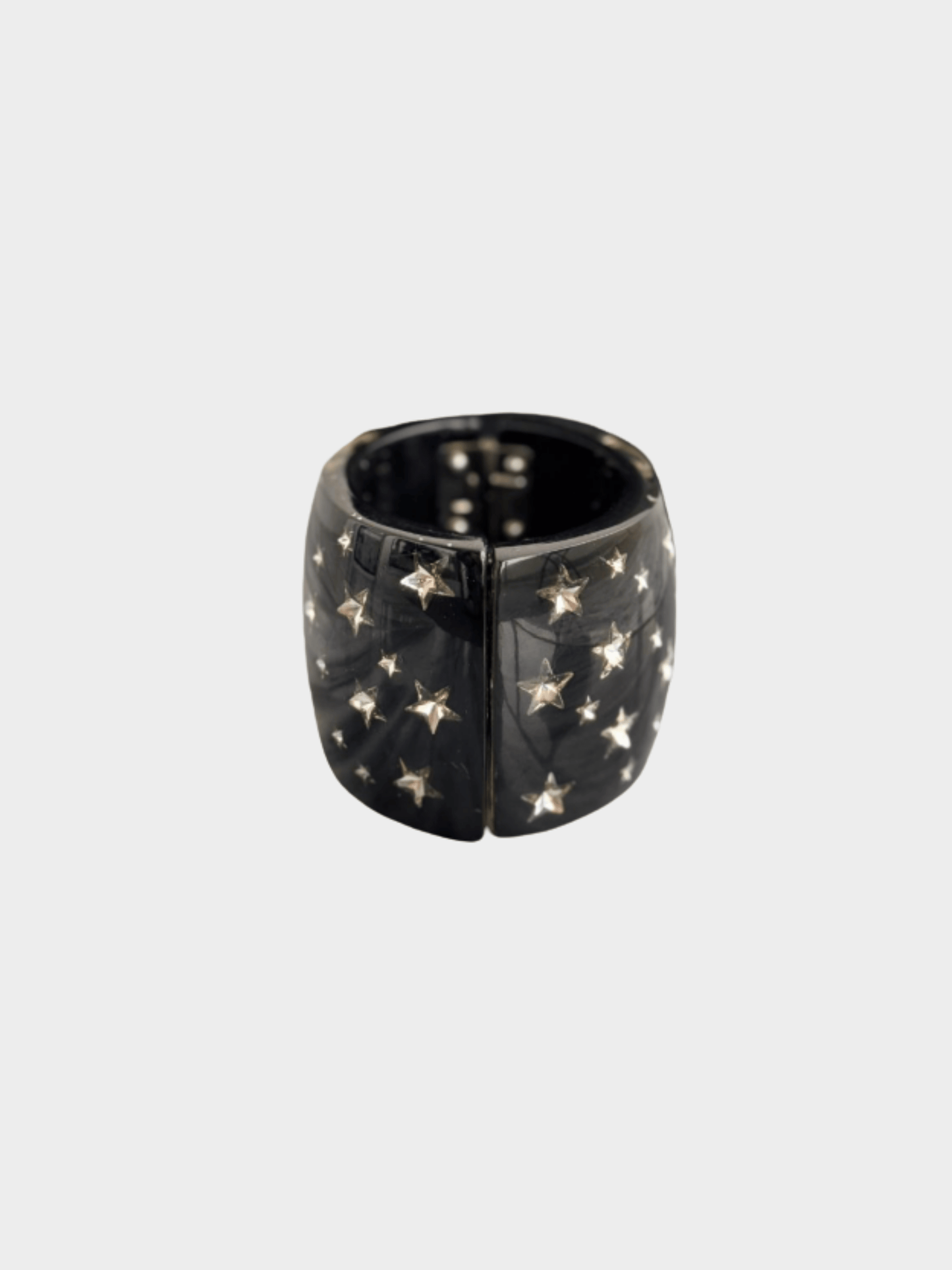 Chanel SS 2008 Black Star Bangle Bracelet