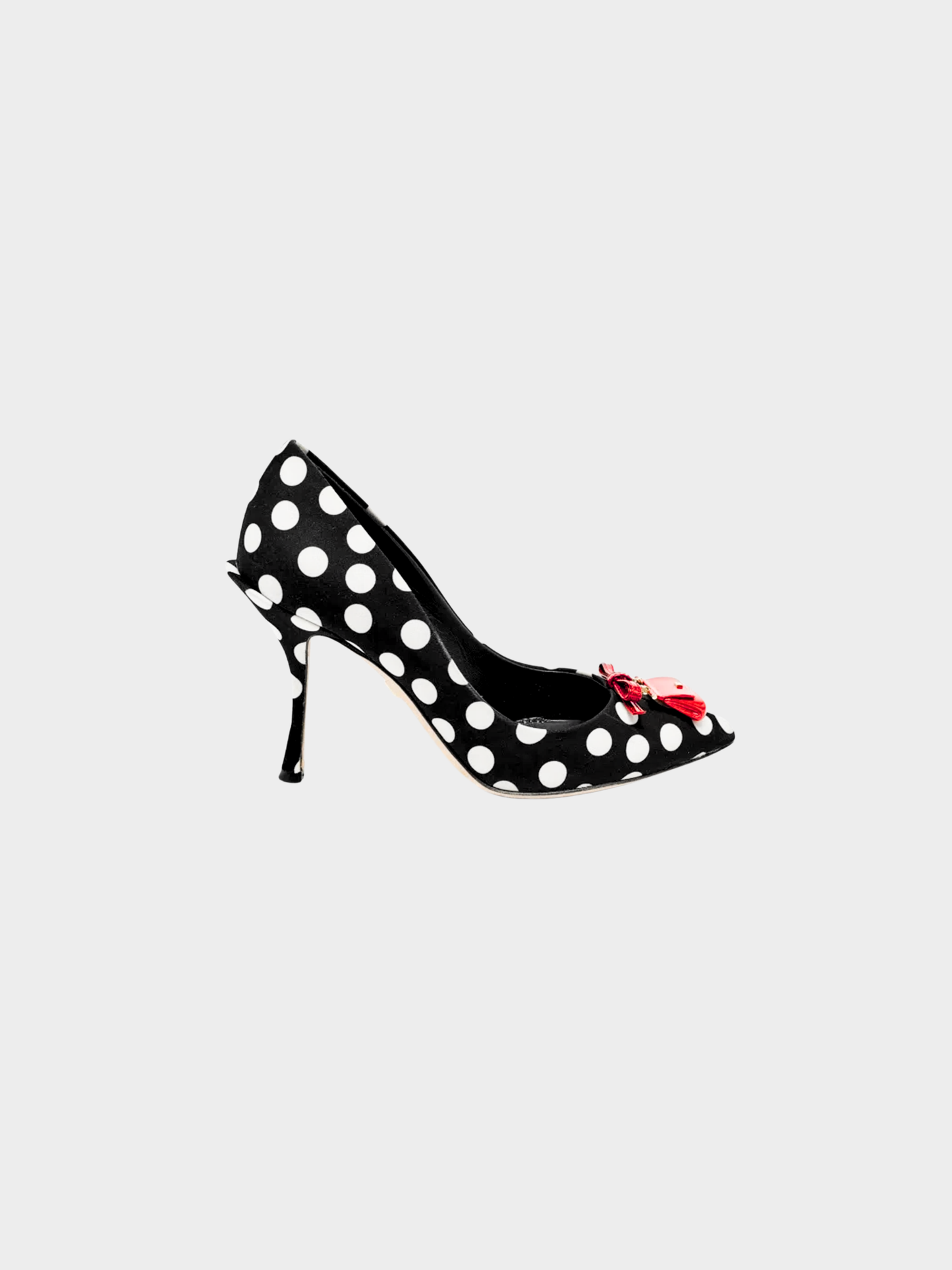 Dolce and Gabbana 2000s Black and White Polka Dot Bag Detail Pumps