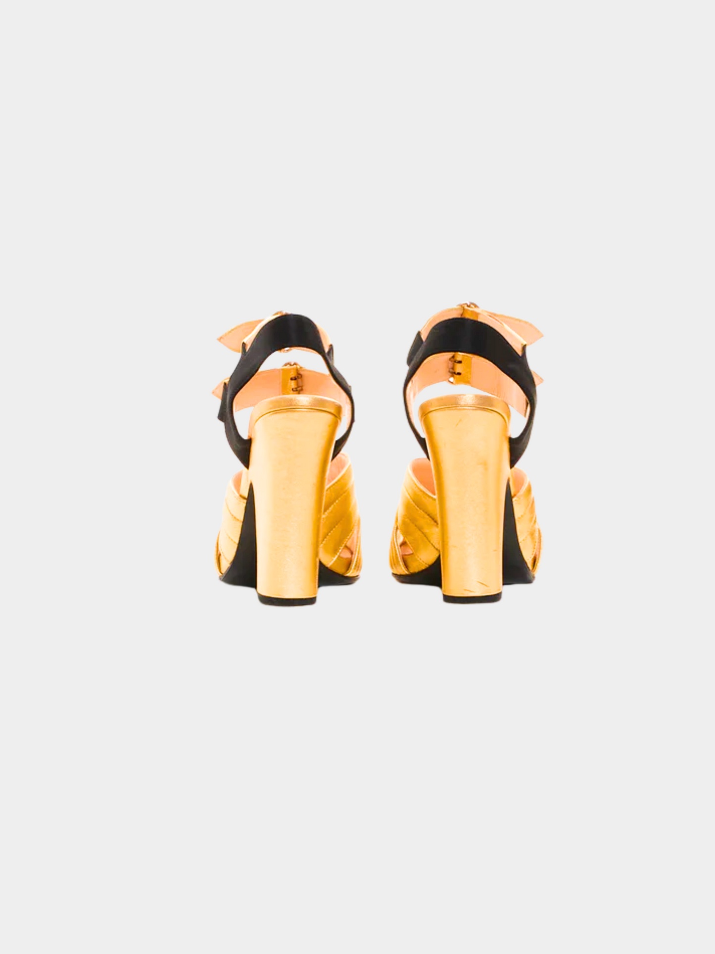 Prada 2000s Gold Buckle Heels