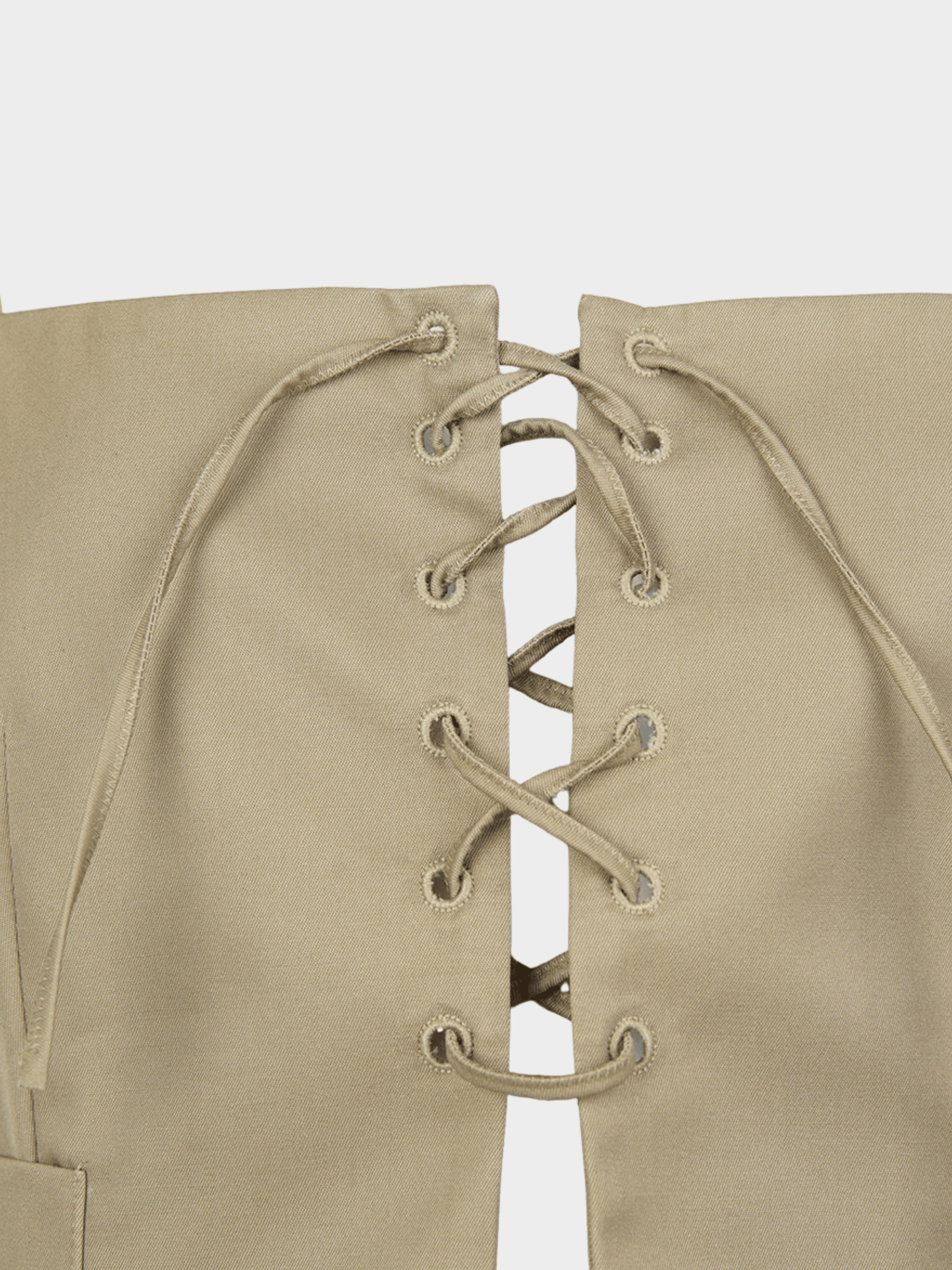 Miu Miu SS 1998 Runway Khaki Lace Up Bustier