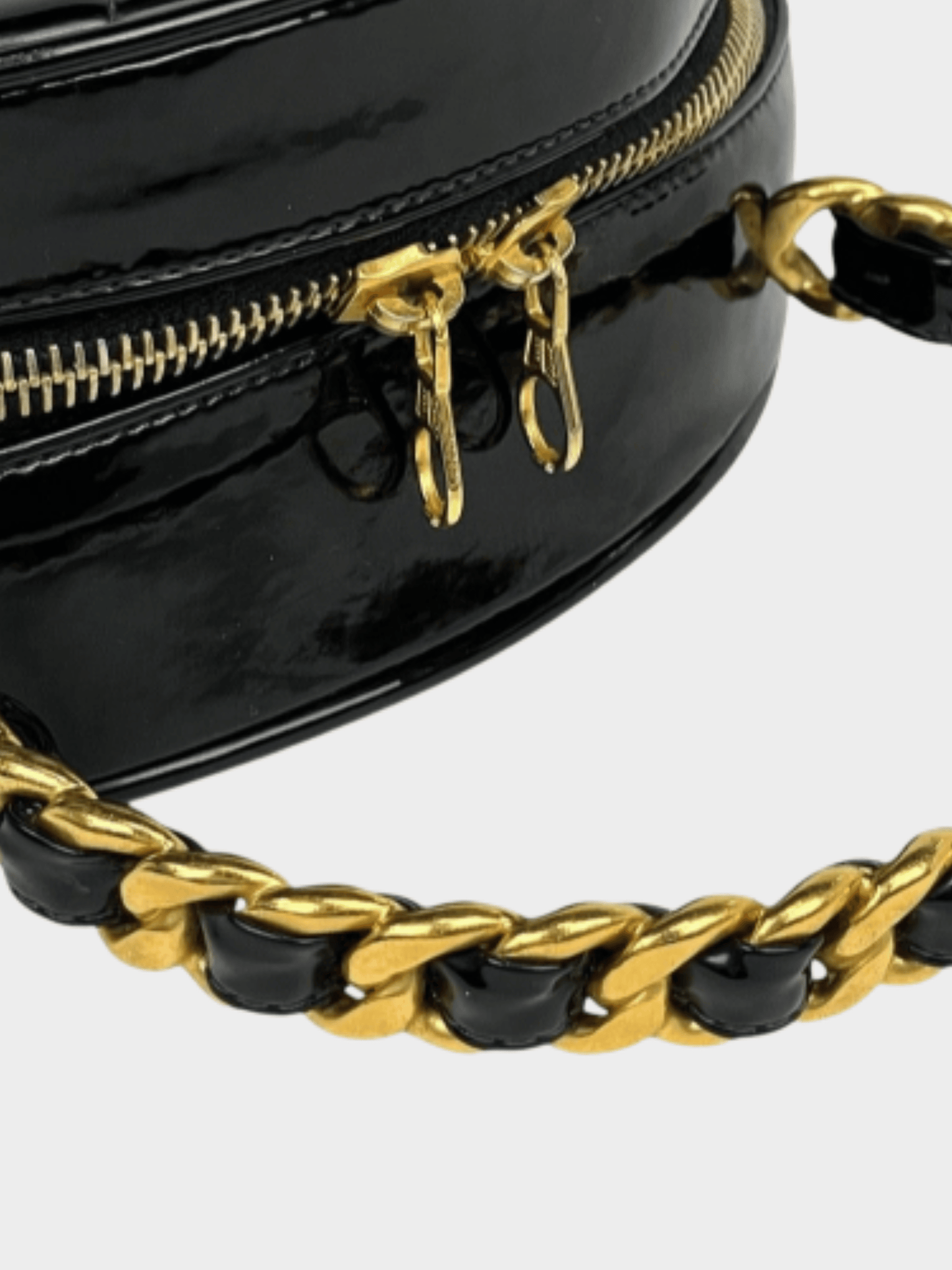 Chanel 1995 Black Circle Vanity Matelasse Coco Handbag