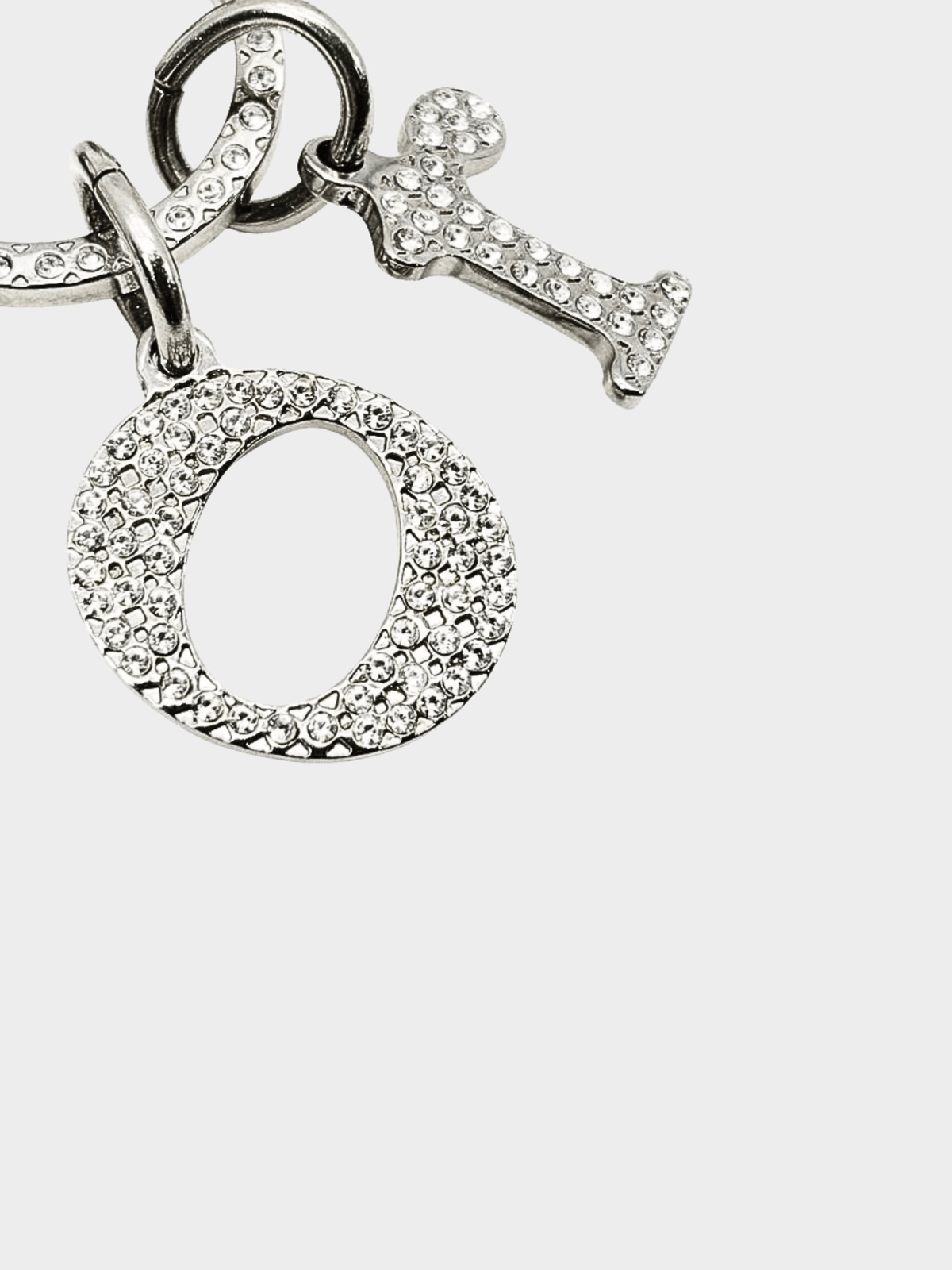 Christian Dior 2000s Silver DIOR Spell Out Charm Keychain