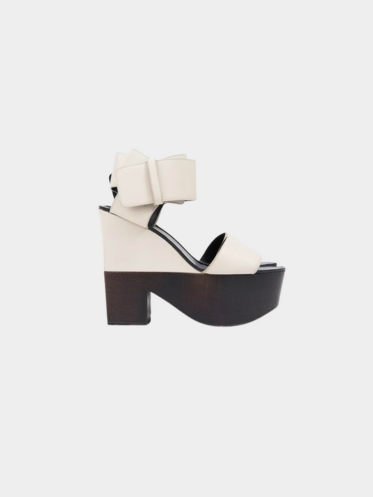 Celine SS 2012 Grey Wood Platform High Heels