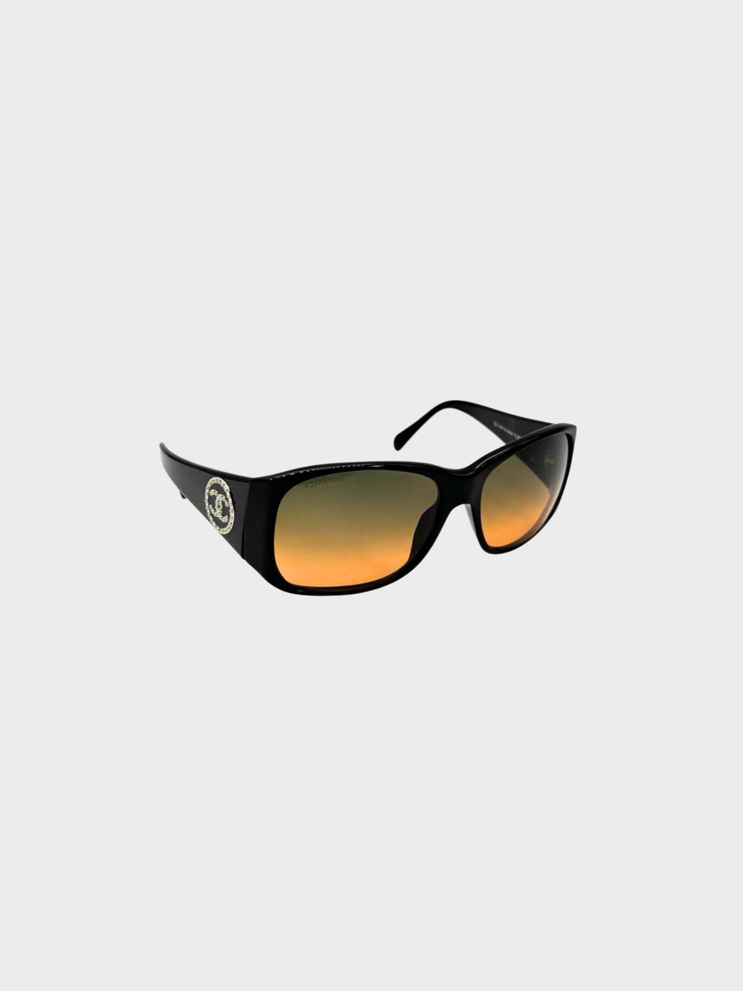 Chanel 2000s Black Coco Mark Faux Pearl Sunglasses