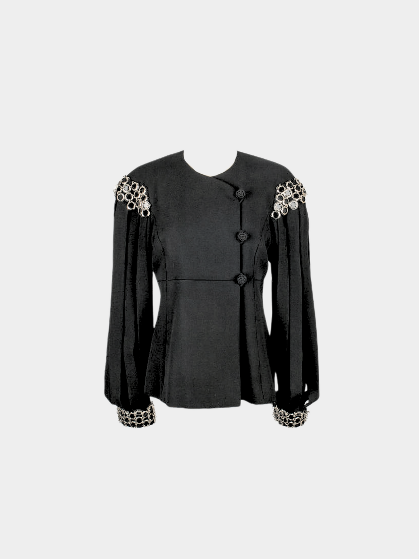 Paco Rabanne 1980s Black Rhodoid Pastilles Jacket