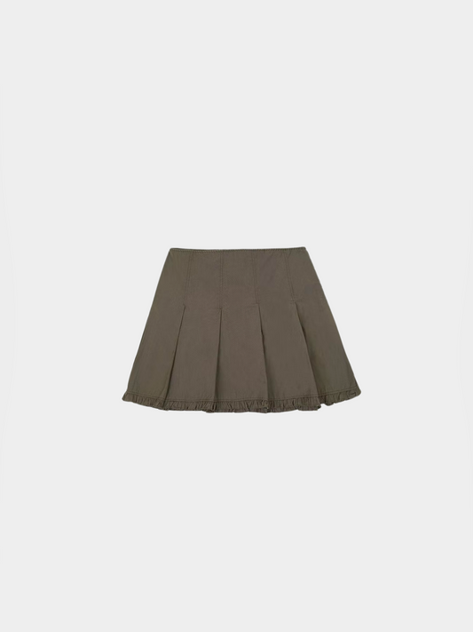 Miu Miu SS 1999 Khaki Ruffle Mini Skirt