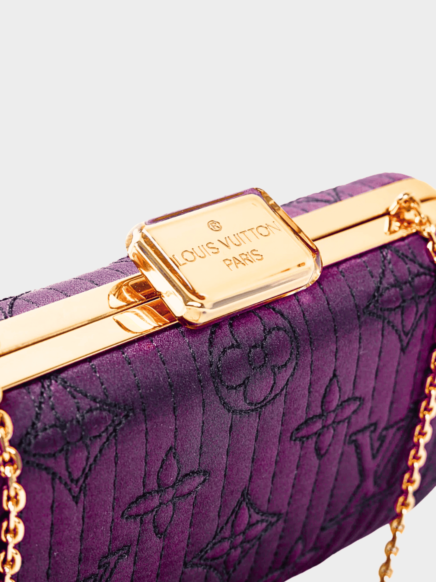 Louis Vuitton 2008 Minaudière Plum Monogram Motard Clutch