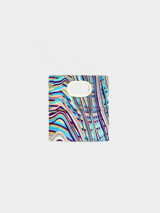 Emilio Pucci 2000s Multicolour Psychadelic Print Foldover Envelope Bag