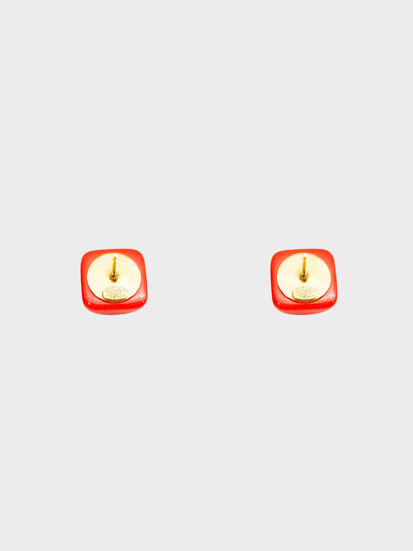 Chanel 2003 Spring Red Square CC Earrings