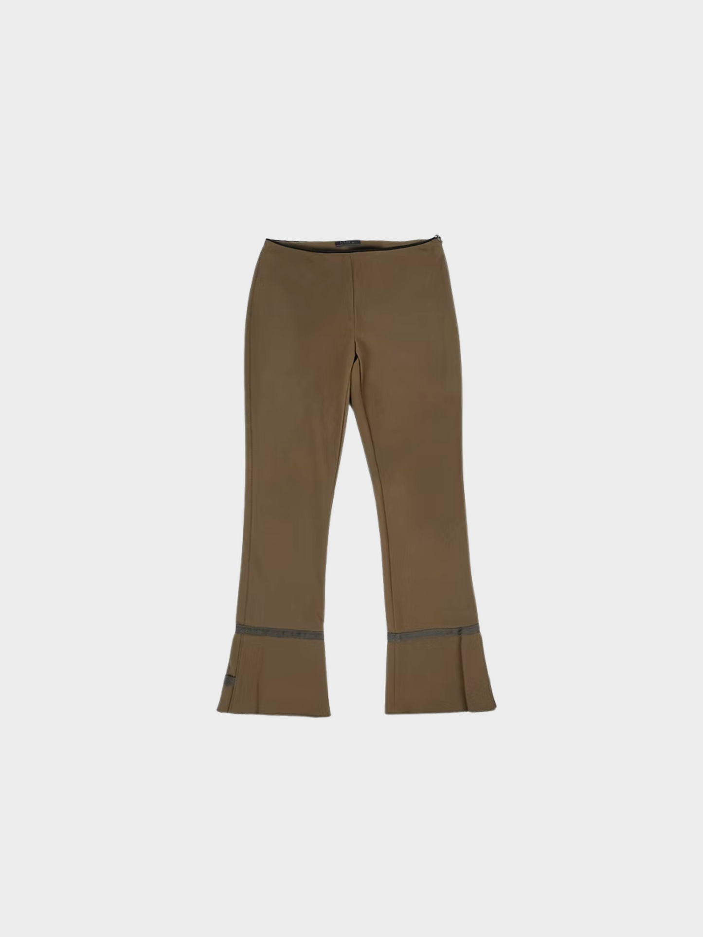 Prada FW 1999 Brown Neoprene Runway Capri Pants
