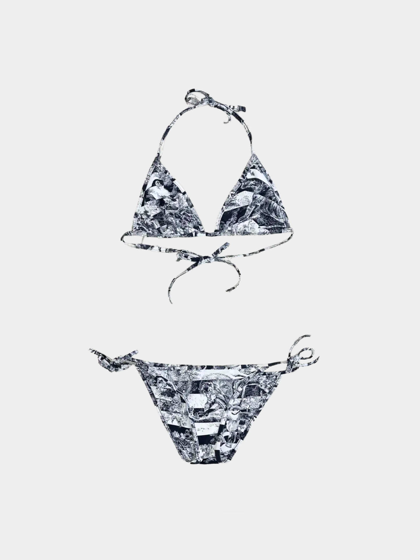 Christian Dior 2010s Navy Toile de Jouy bikini