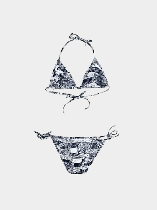 Christian Dior 2010s Navy Toile de Jouy bikini