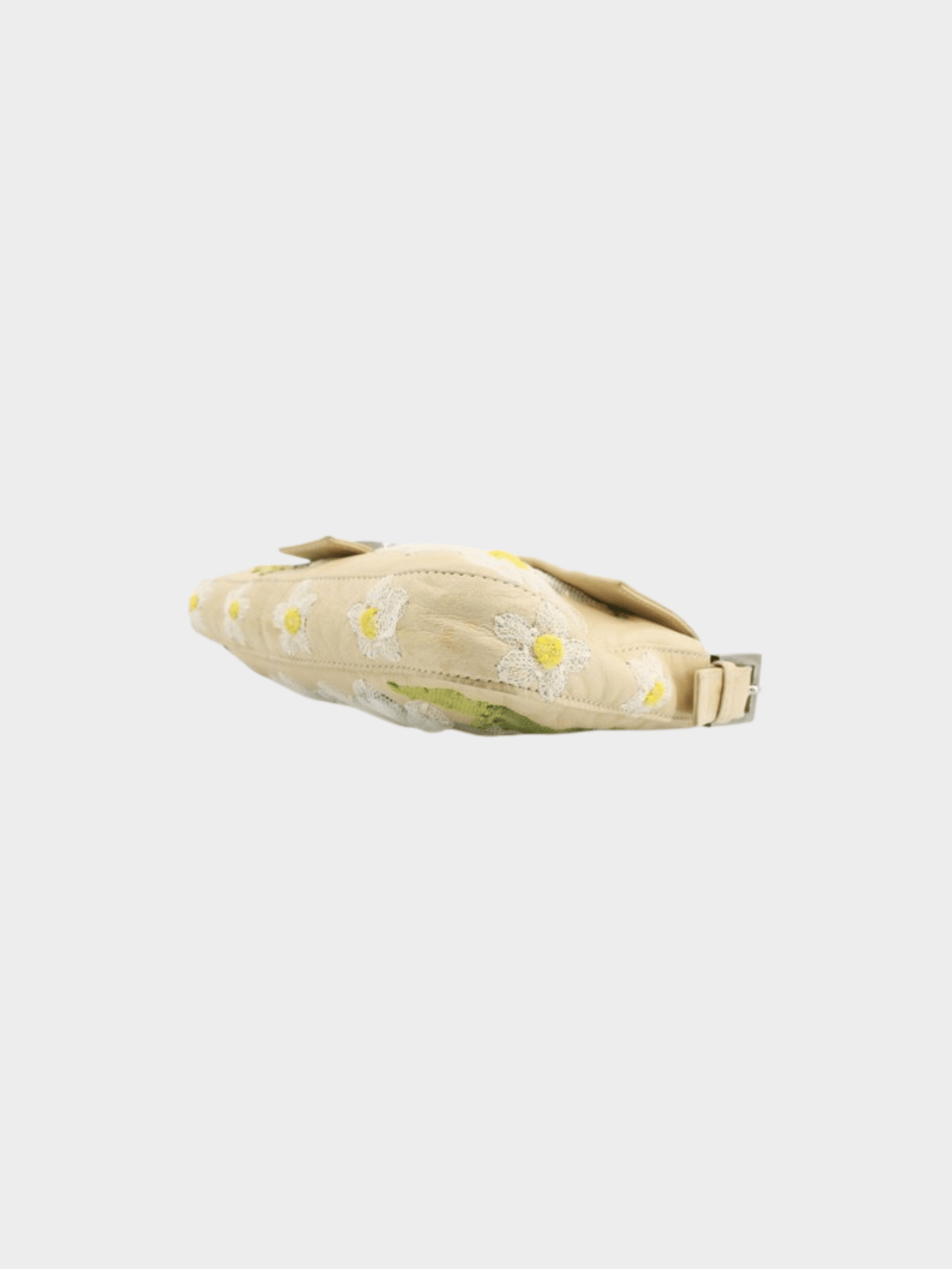 Fendi 2000s Beige Leather Daisy Baguette