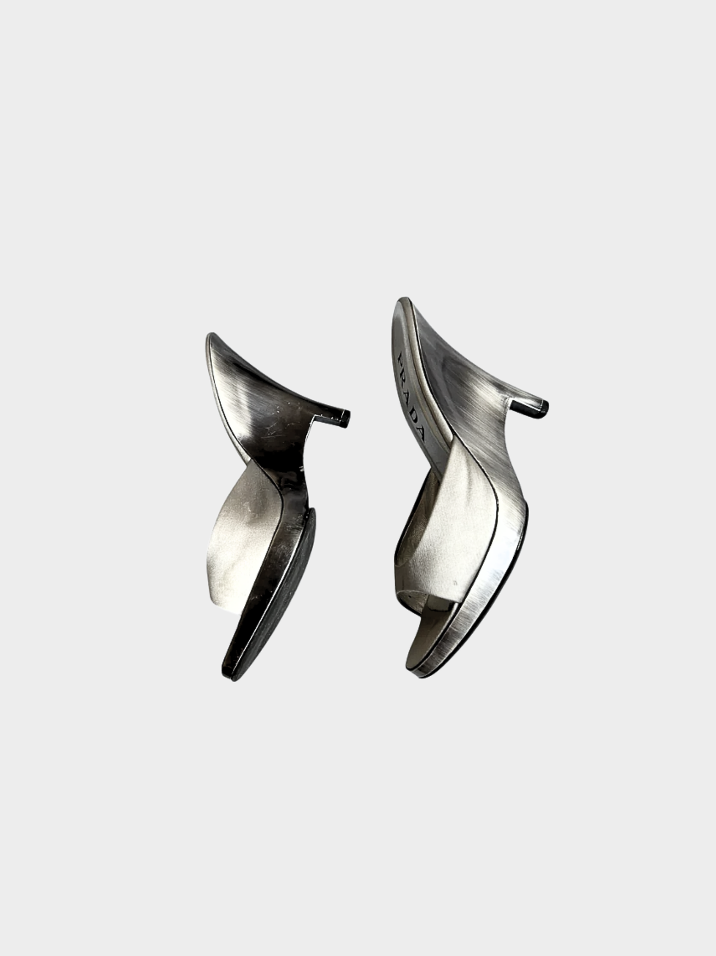 Prada SS 1998 Silver Plexiglass Heels
