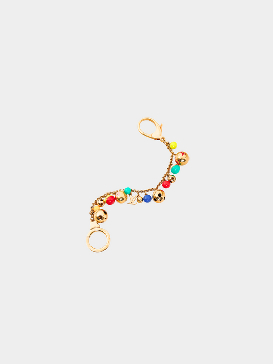 Louis Vuitton 2007 Multicolored Grelot Gold-Tone Spherical Bag Charm Key Chain