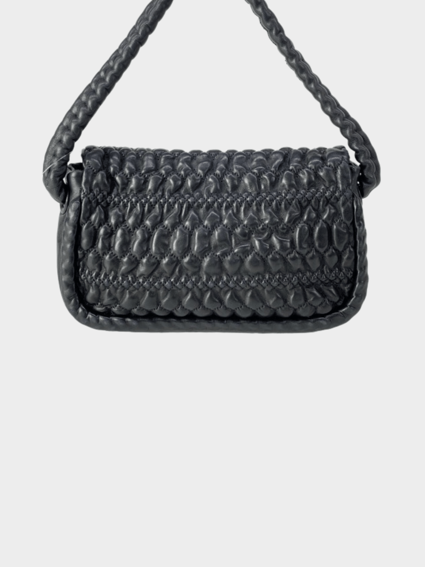 Chanel 2016 Black Crochet Lambskin CC Logo Bag