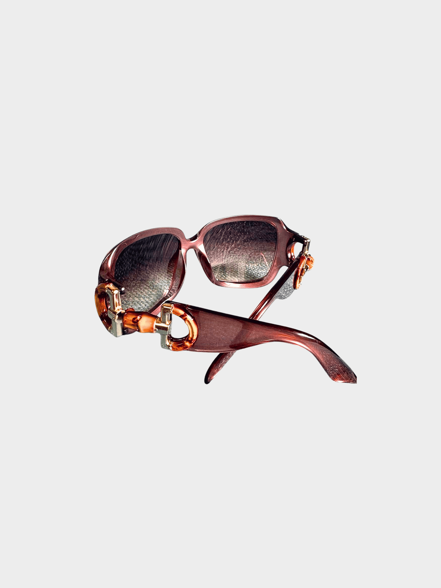 Gucci 2000s Brown GG 2969/S Bamboo Horsebit Sunglasses