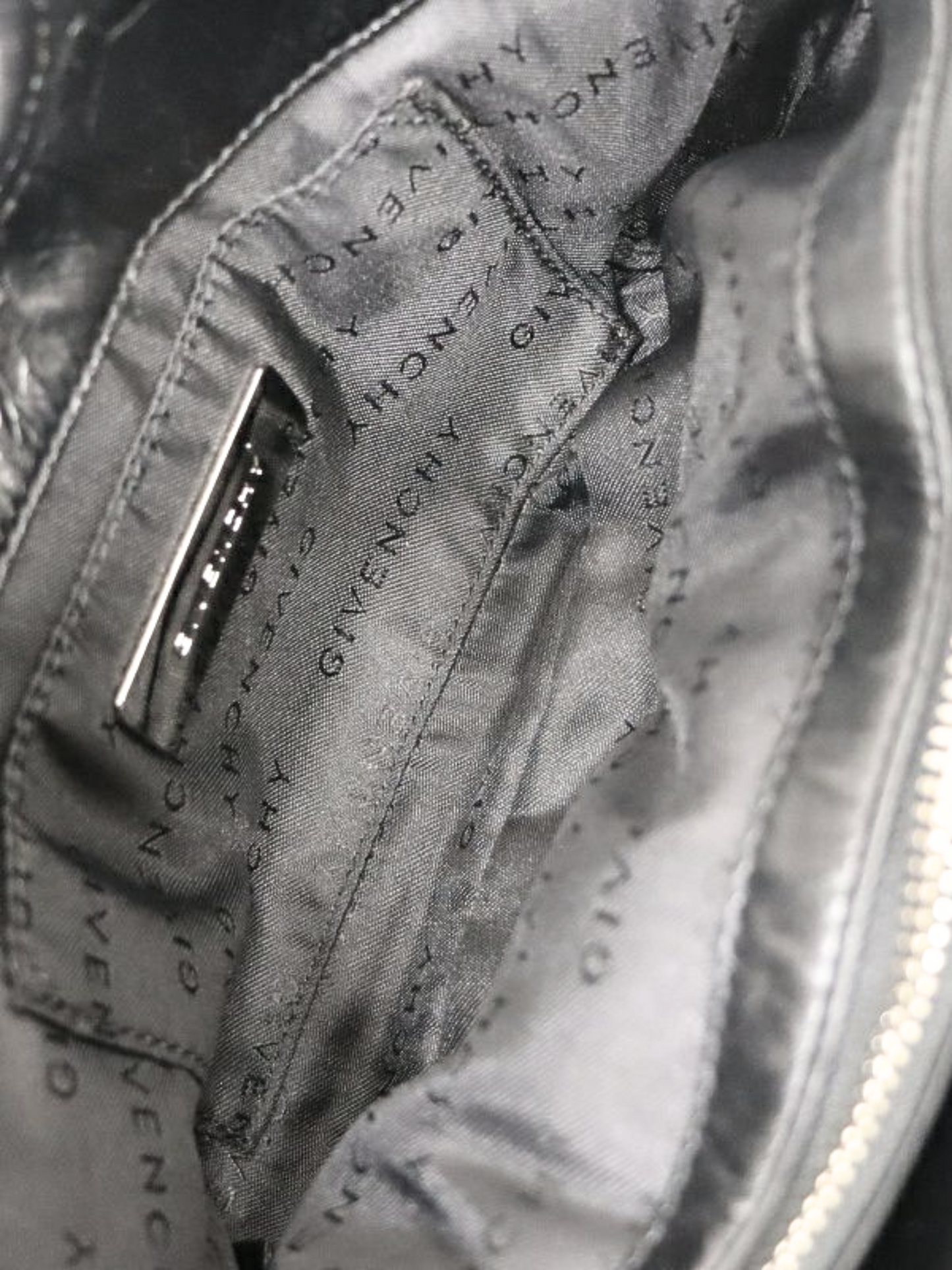 Givenchy 2000s Black Logo Leather Bag