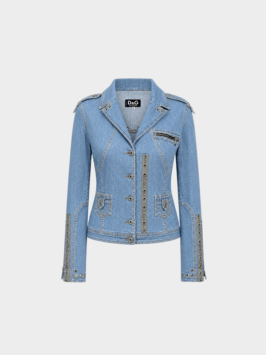 Dolce and Gabbana 2000s Light Blue Denim Jacket