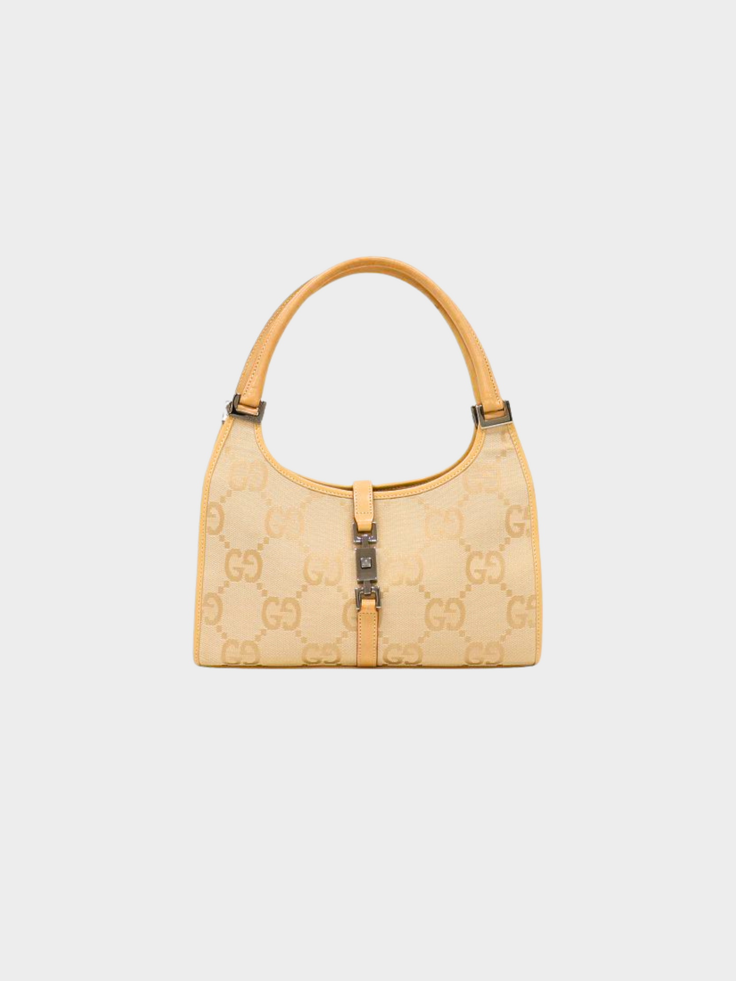 Gucci 2010s Beige Canvas Jumbo GG Jackie Bag