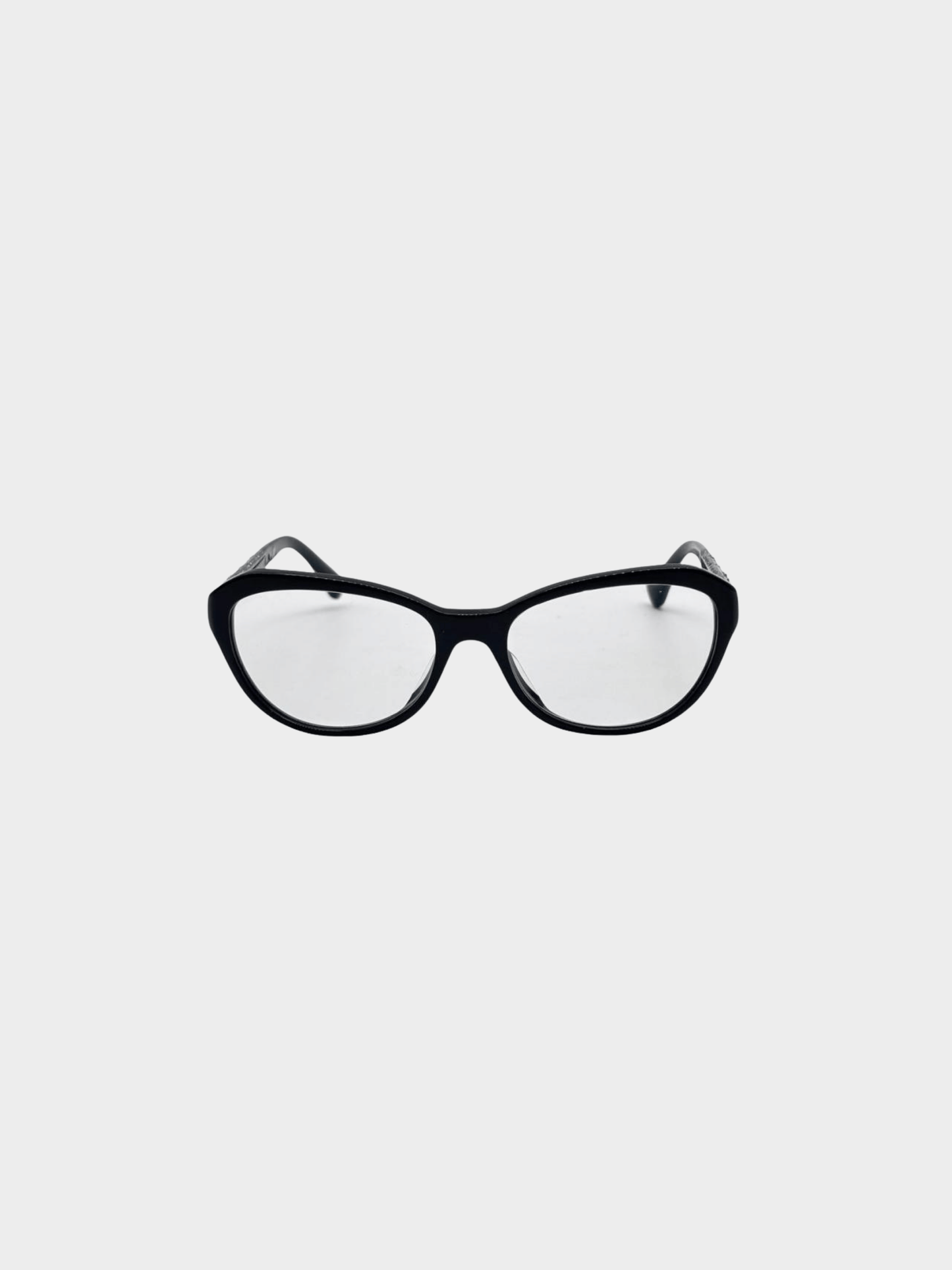 Chanel 2000s Black Rhinestone Eyeglasses