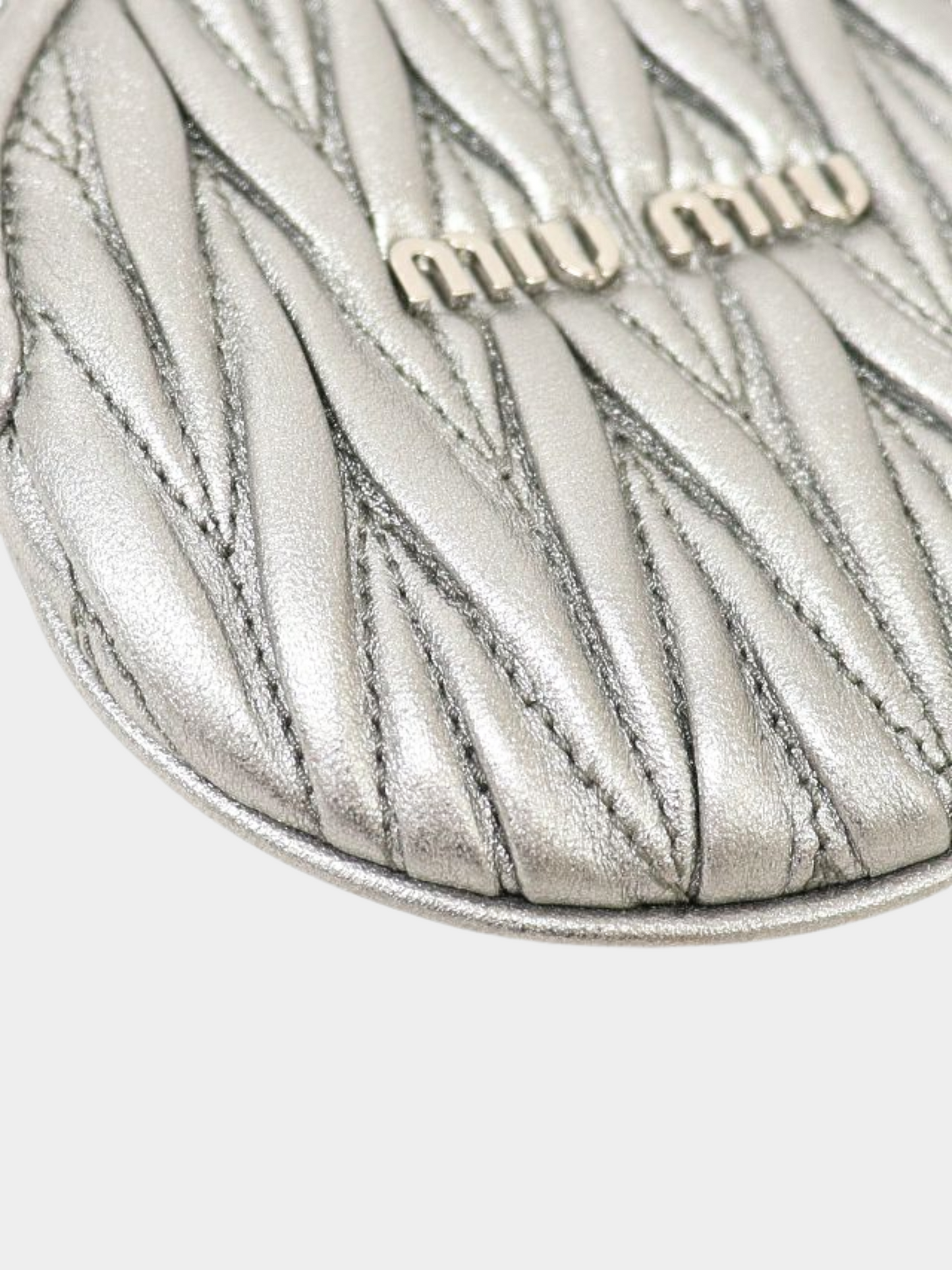 Miu Miu 2010s Silver Circle Coin Case Wallet