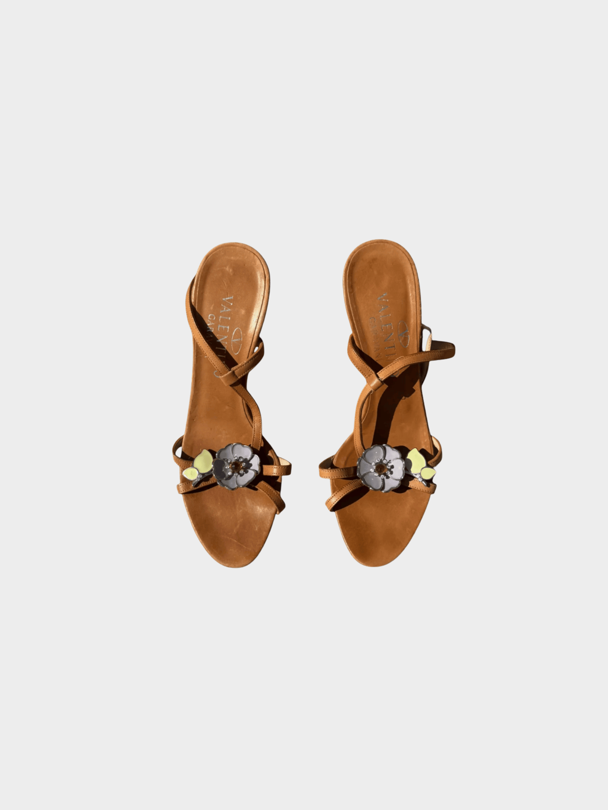 Valentino 2000s Brown Leather Heeled Sandals
