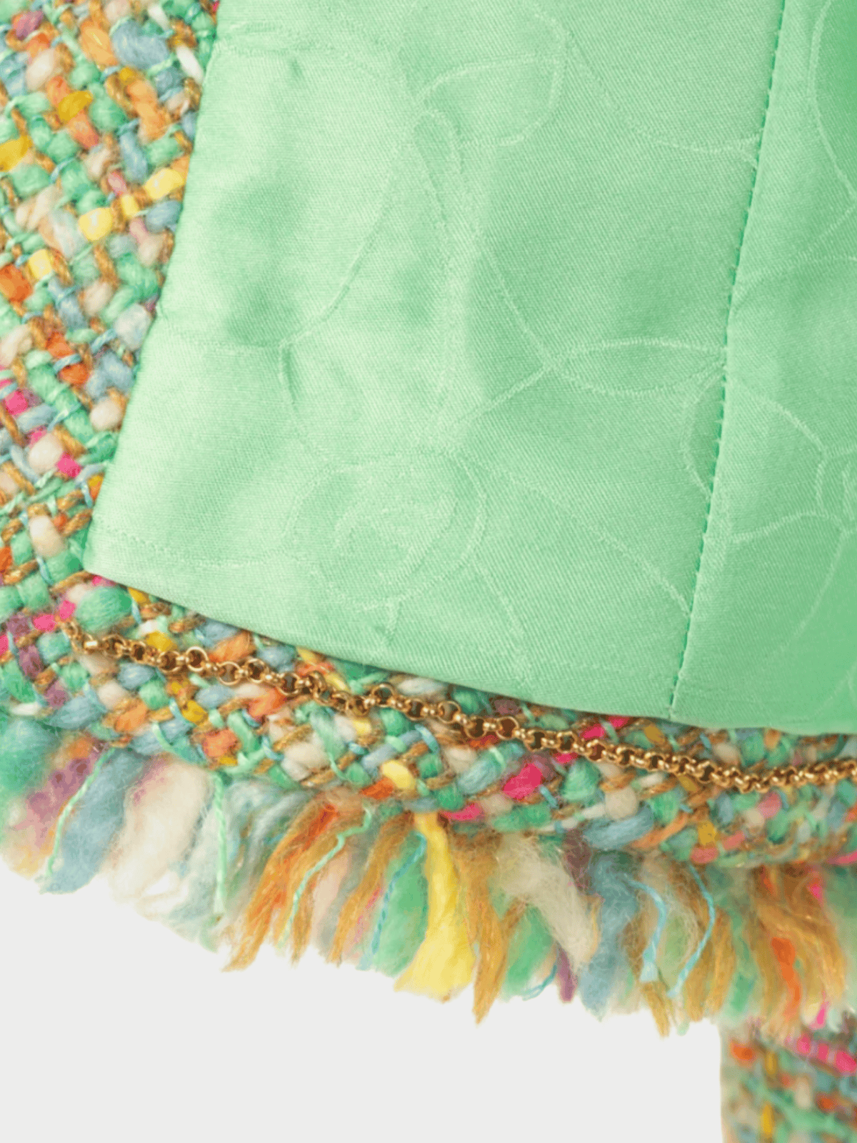 Chanel Métiers d’Art 2001 Mint-Green Wool-Tweed Rosette-Trim Jacket