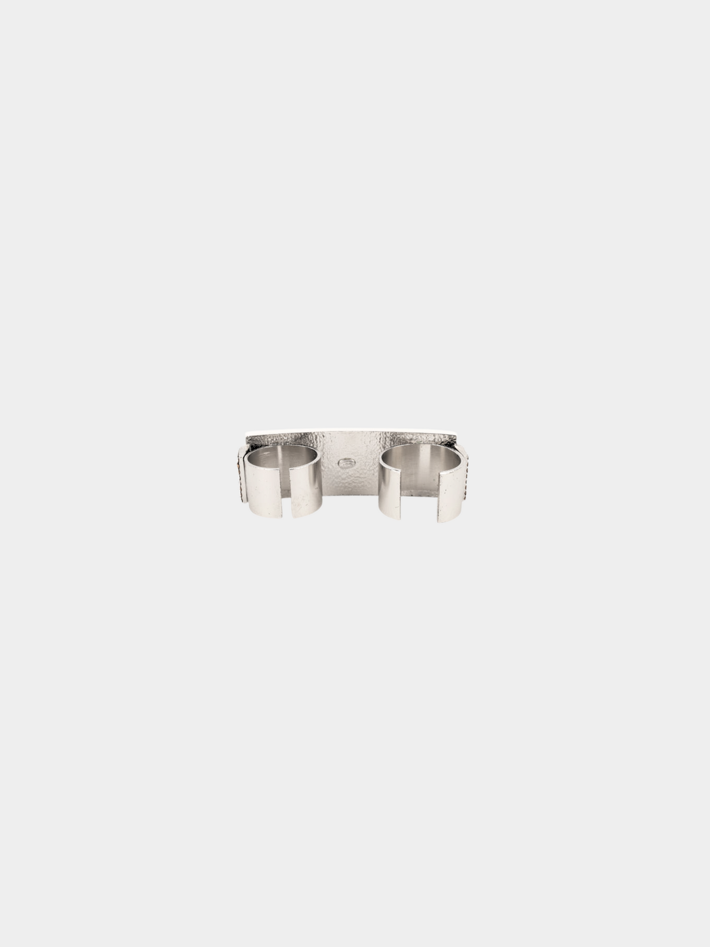 Chanel SS 2003 Silver Rhinestone Double ring